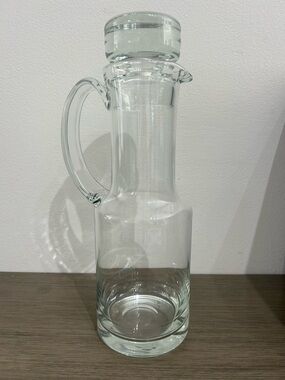 Bedside Carafe With Stopper Glass Hand Blown Poland New